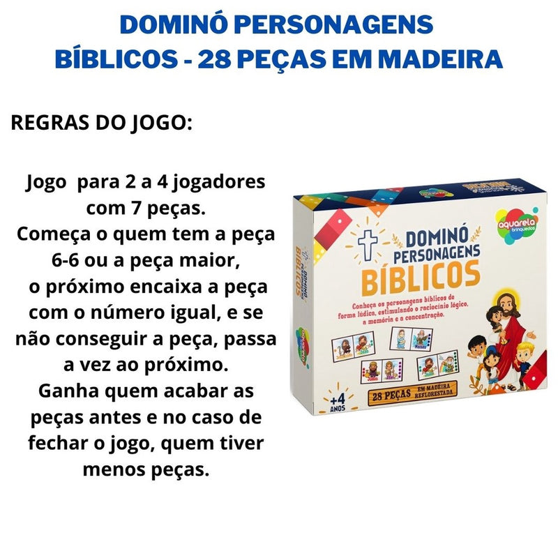 Dominó de Madeira Infantil - Bíblico