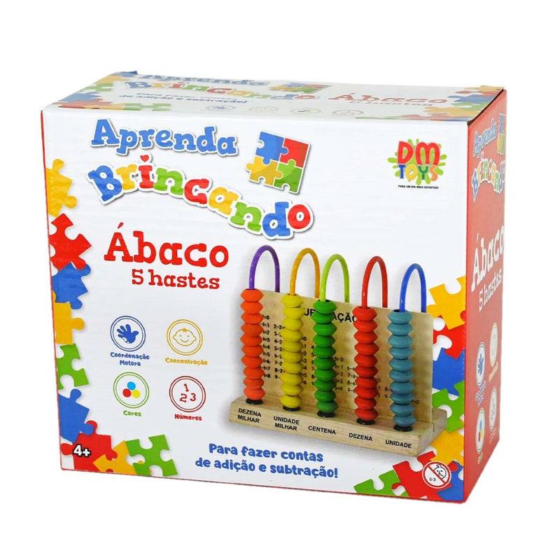 Ábaco Infantil com 5 Colunas - Matemática e Cognição