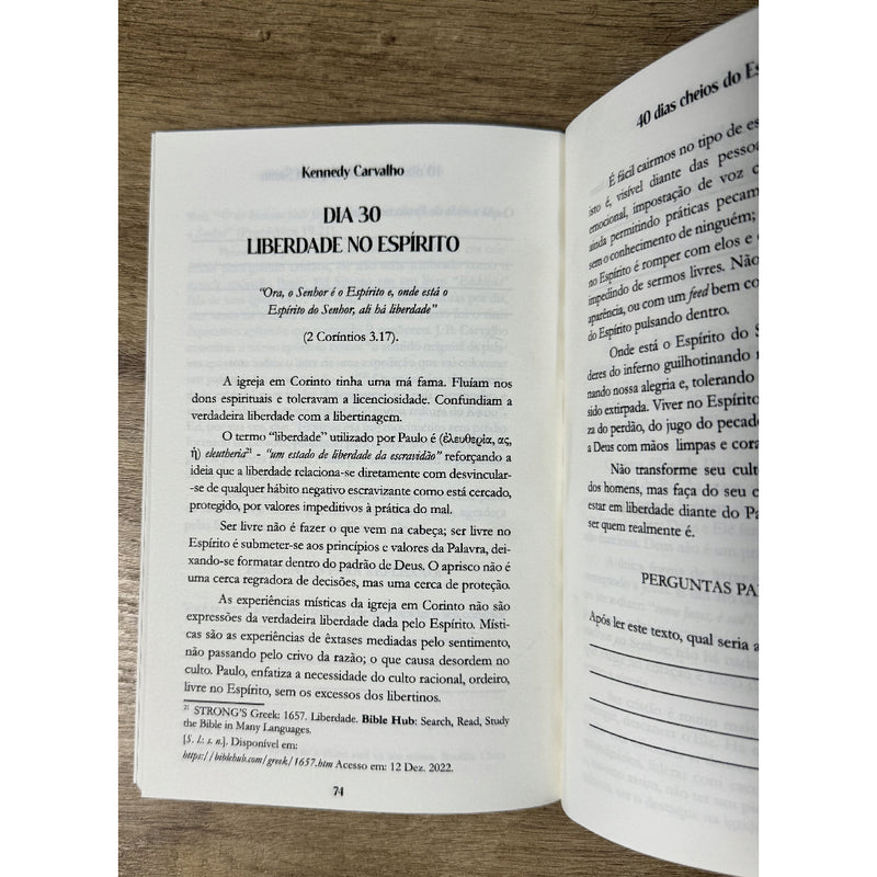 Livro: 40 dias Cheio de Espírito Santo – Kennedy Carvalho